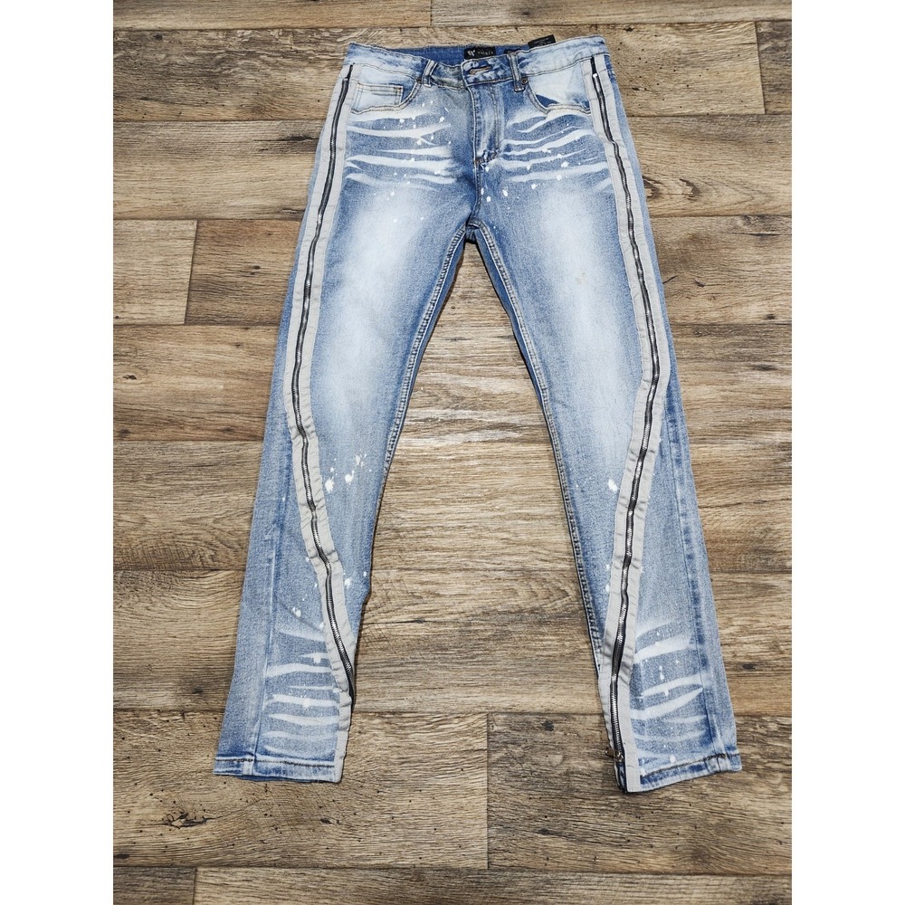 Waimea Skinny Fit Streetwear Zipper Jeans Mens 32 x 32 Full leg zipper accent